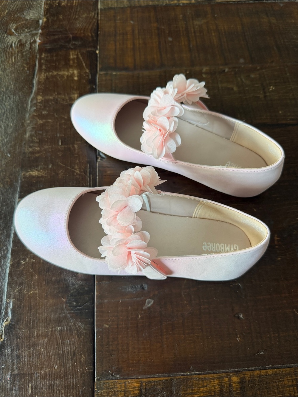 Gymboree Light Pink Floral Strap Mary Jane Flats